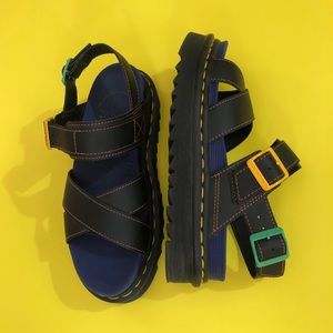 color block hydro doc marten sandals